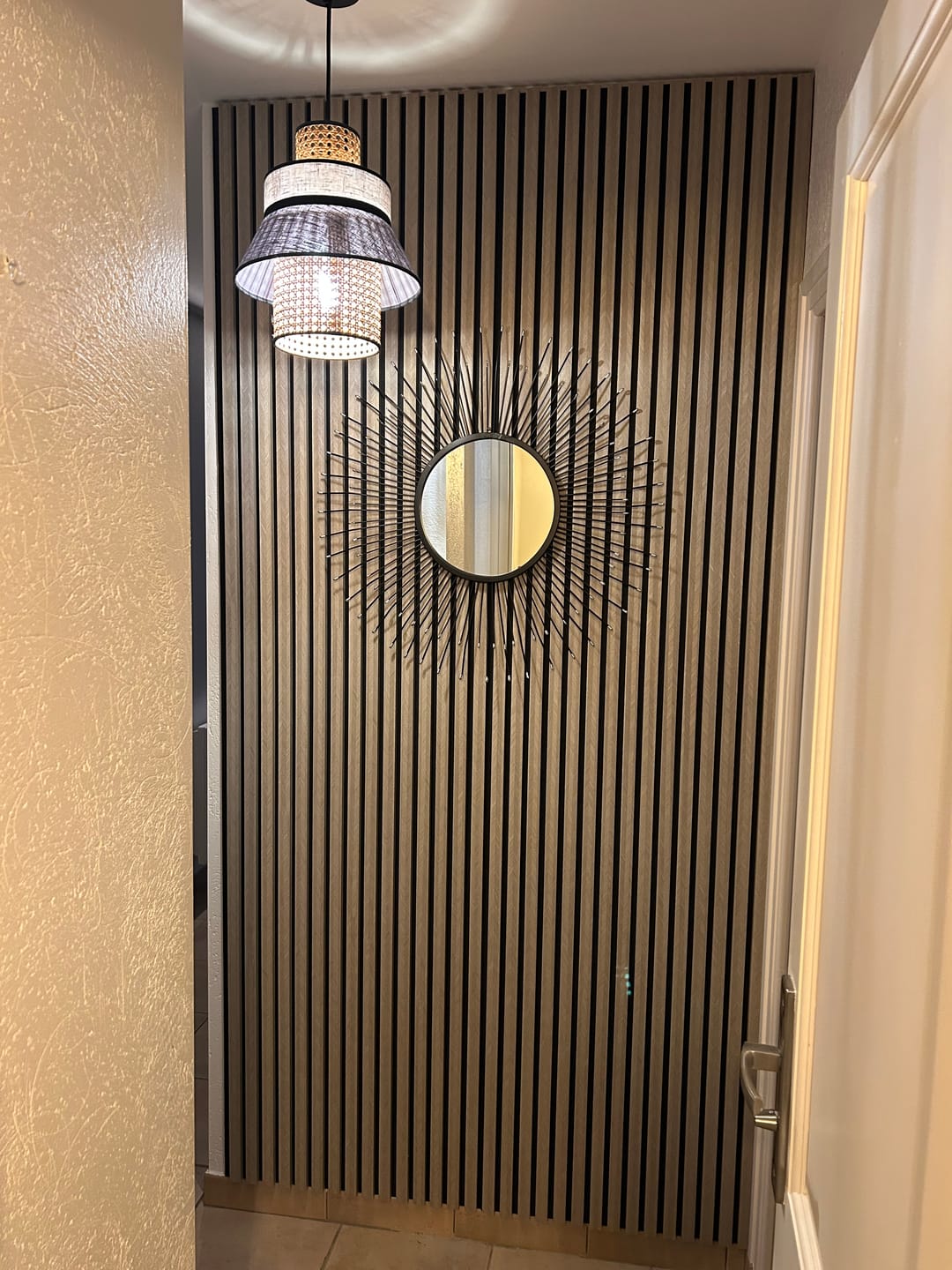Customer photo review of Échantillon | Noyer | Panneau acoustique en bois