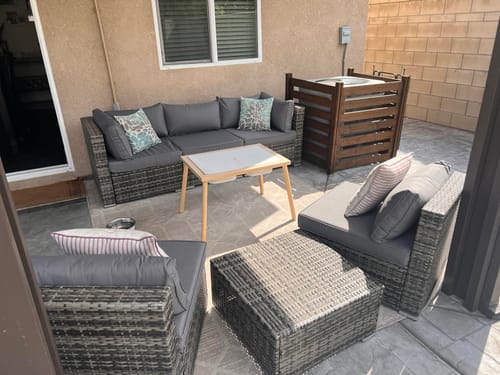 Customer photo review of Homrest Outdoor Replacement Cushions for  6-Seat Patio Furniture Sets, Gray