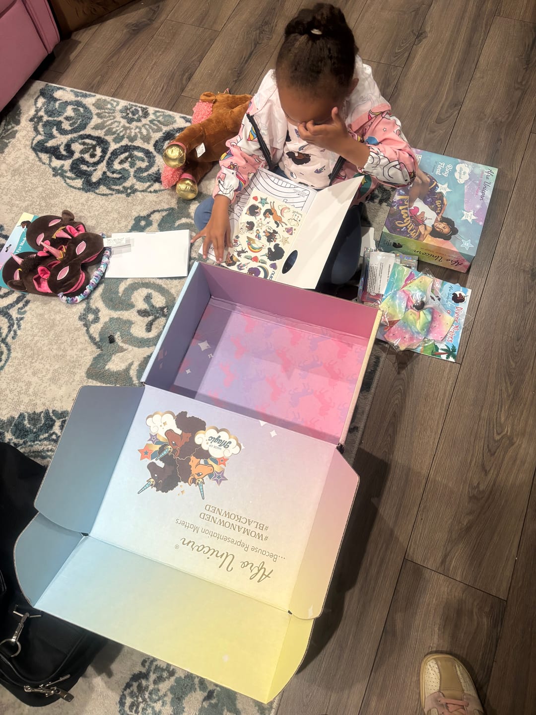 Customer photo review of Afro Unicorn Magical Mystery Box