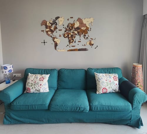 Customer photo review of Set of Flags Push Pins for Wall Map