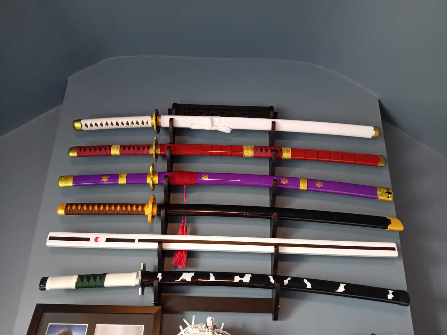 Customer photo review of One Piece Sword Roronoa Zoro Enma Purple Katana Wooden Cosplay Sword
