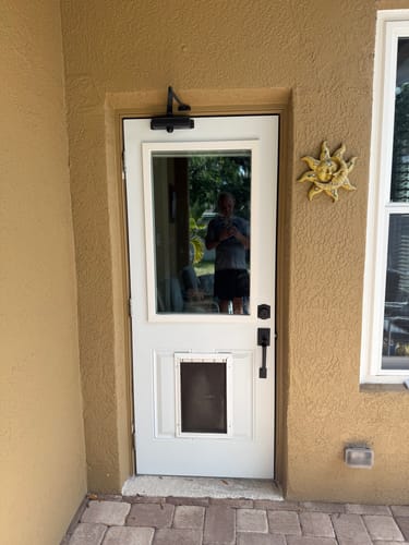 Customer photo review of Clear Hurricane Impact 1 Lite Glass and Frame Kit (Half Lite)