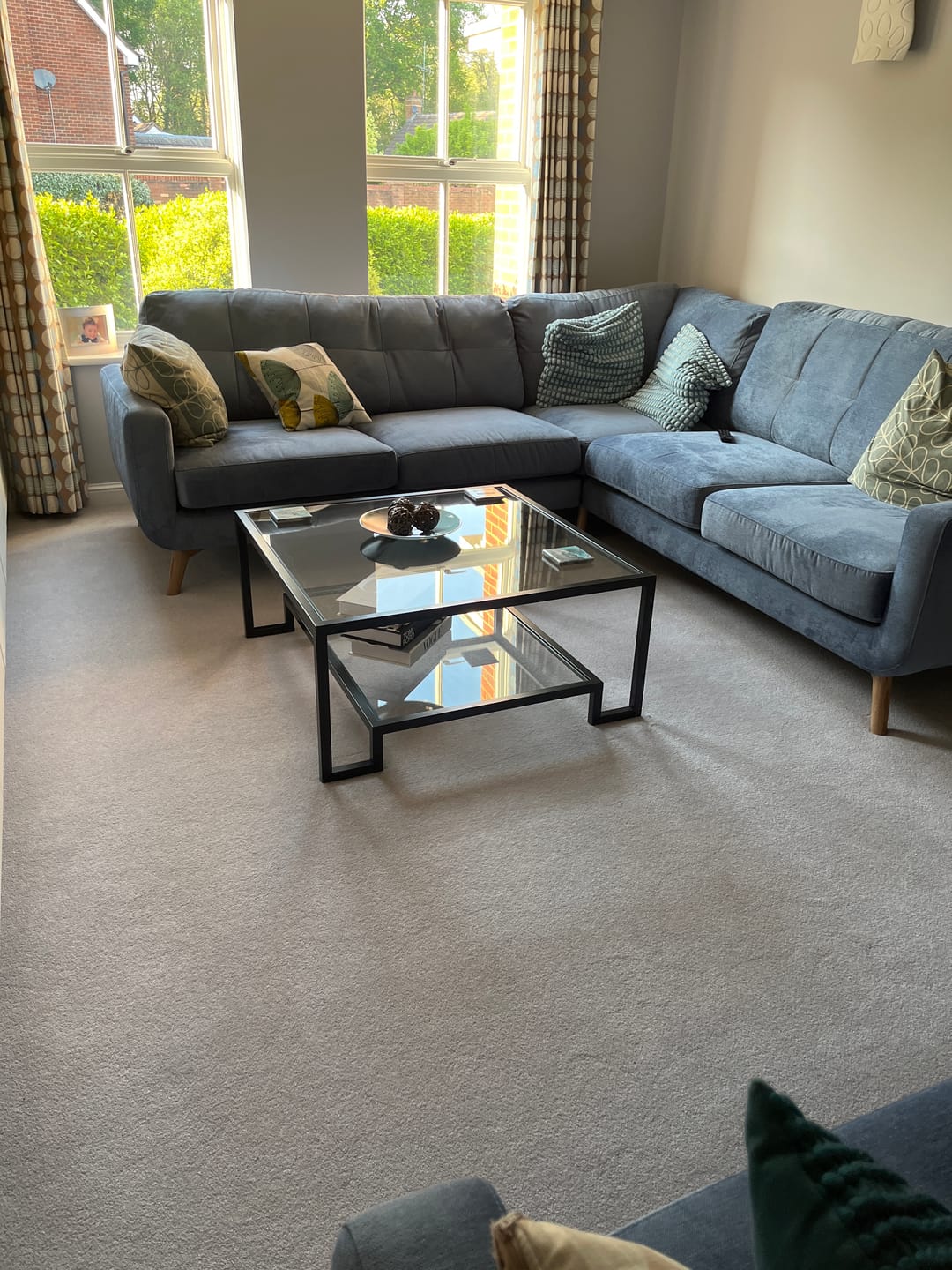 Customer photo review of Hudson Square Glass Metal Coffee Table - Black