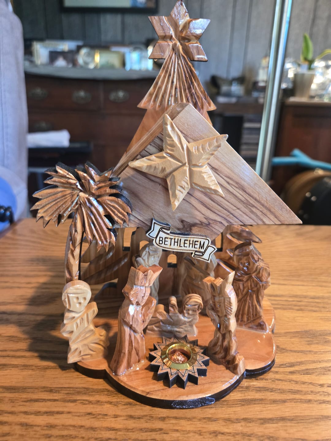 Customer photo review of Olive Wood Nativity Scene with Music Box - (8x6 Inches)
