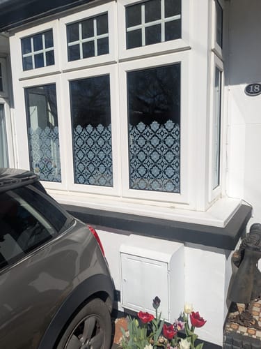 Customer photo review of Ankara Clear Window Privacy Border