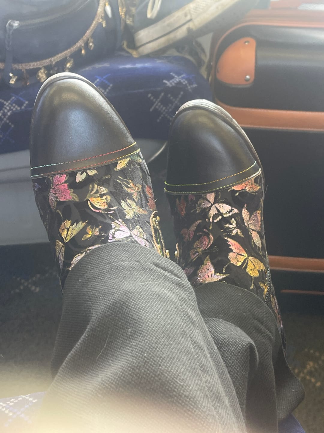 Customer photo review of Vintage Butterfly Elegance Leather Ankle Shoes