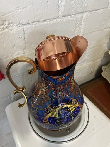 Customer photo review of Copper Meena Jug – A Masterpiece of Wellness and Artistry - 2L