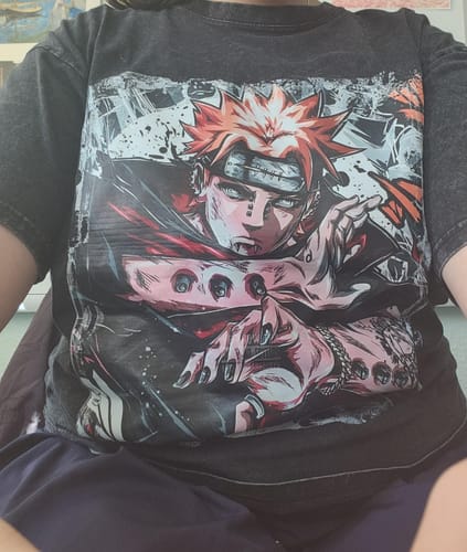 Customer photo review of Naruto Pain Action Pose T-Shirt | High-Quality Anime Shirt
