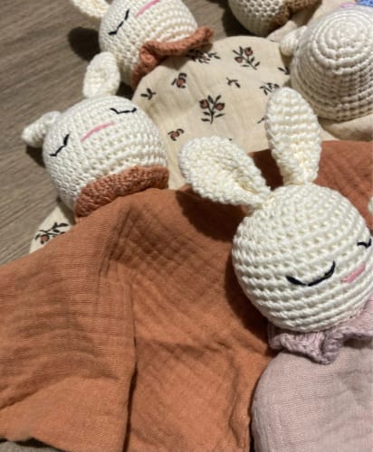 Customer photo review of Crochet Rabbit Baby Baby Security Blanket
