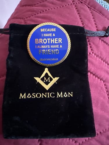 Customer photo review of MasonicMan Coin Because I have a Brother I Always Have a Friend