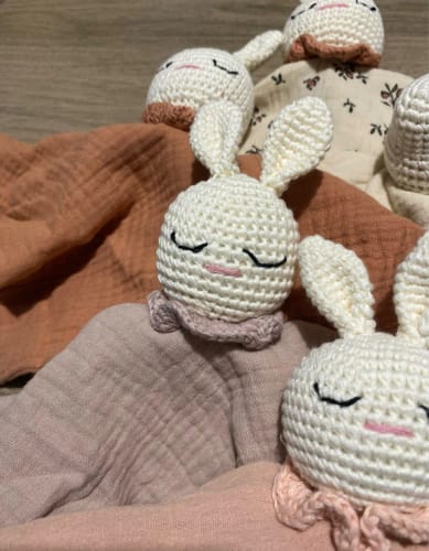 Customer photo review of Crochet Rabbit Baby Baby Security Blanket
