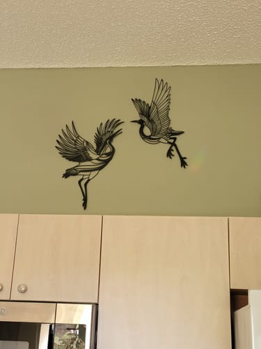 Customer photo review of Sandhill Crane Metal Wall Art (Set of 2)