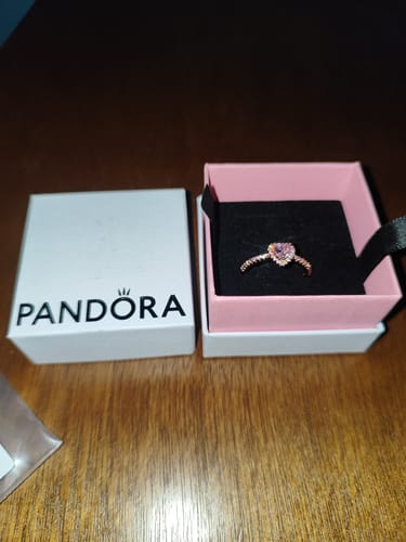 Customer photo review of ANILLO PANDORA PROMESA CORAZON BRILLANTE ELEVADO ORO ROSA + KIT DE REGALO