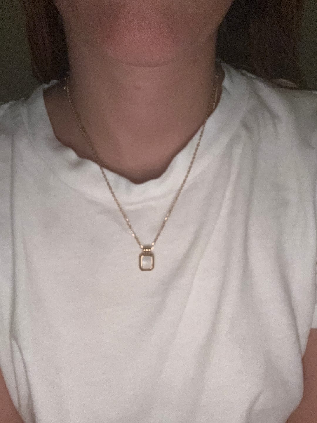 Customer photo review of Valerie Layered White Pendant Necklace
