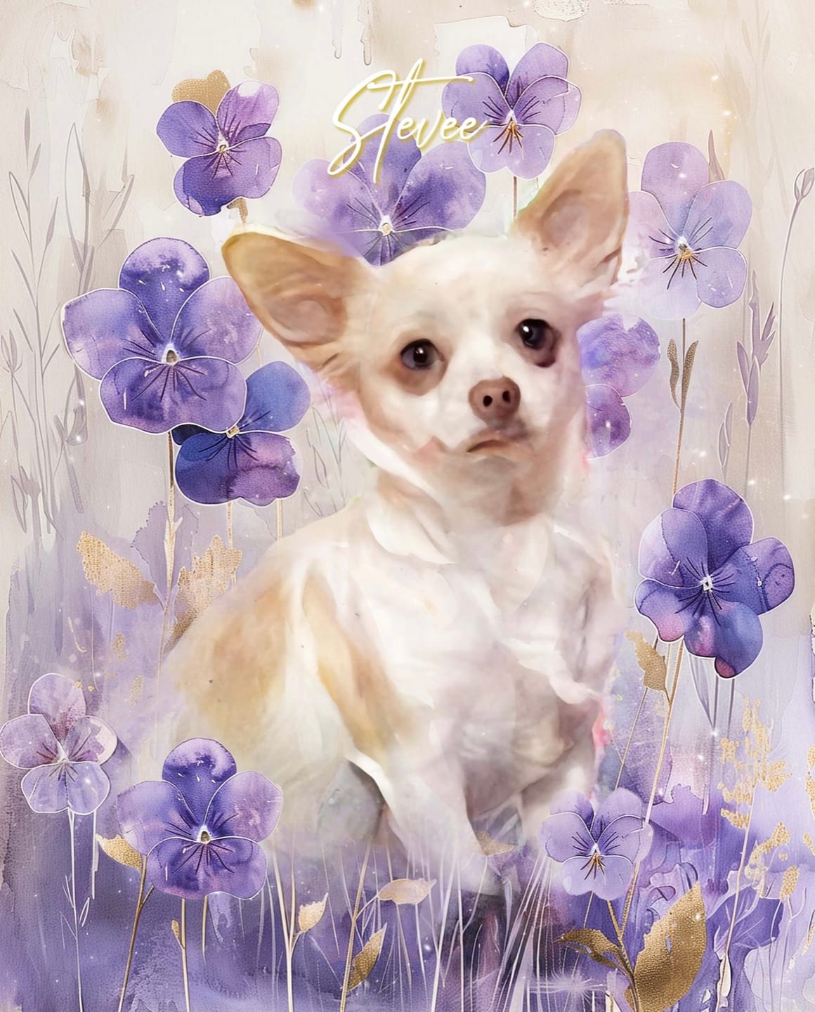 Customer photo review of Custom Watercolor Pet Portrait – BlossomTails