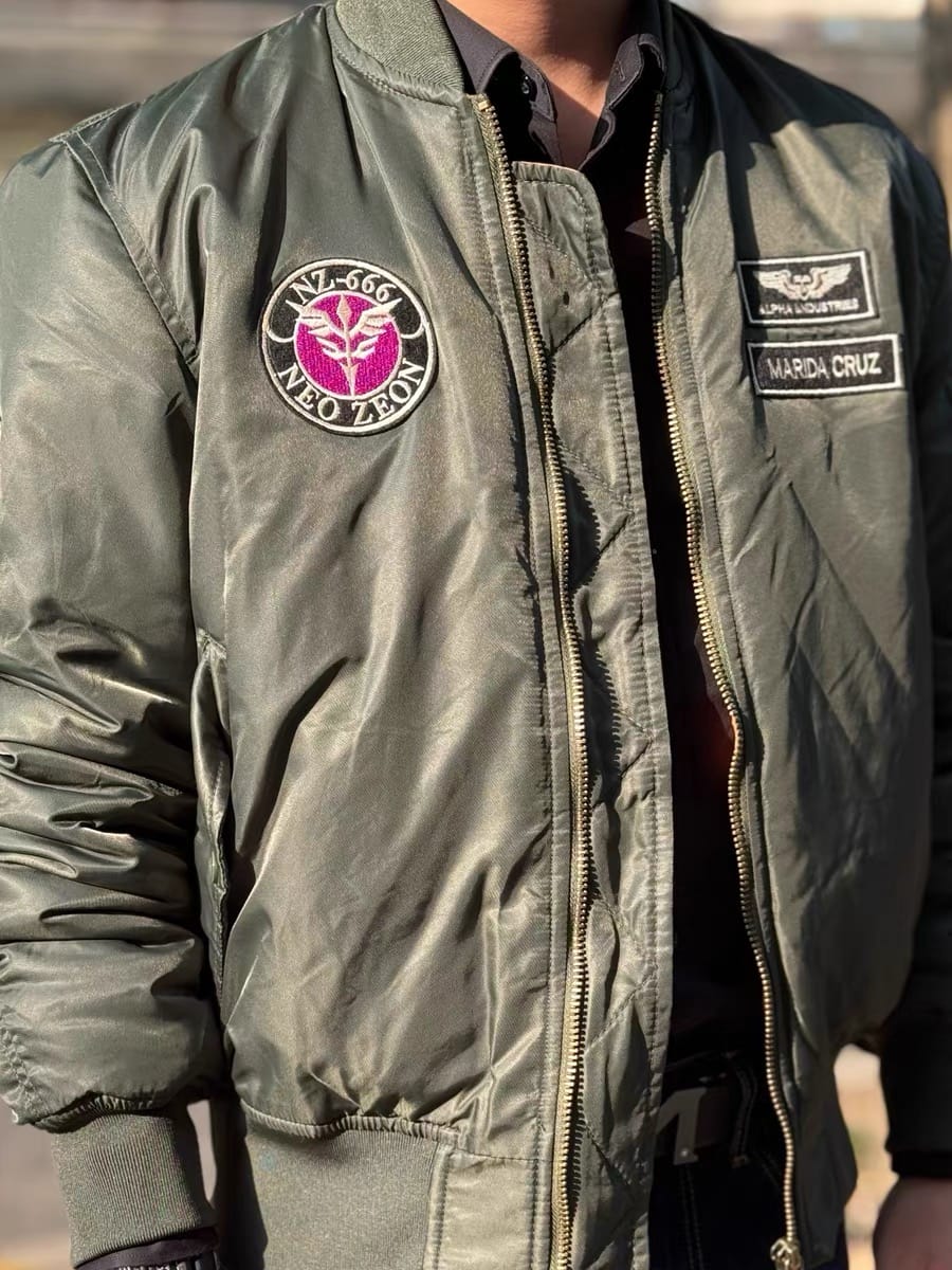 Customer photo review of Neo-Mecha Pilot Tribute Flight Jacket