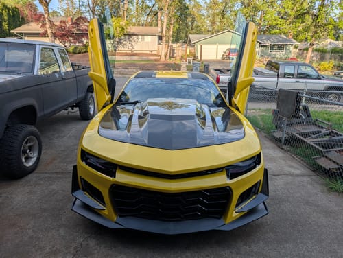 Customer photo review of 2010-2015 Chevy Camaro ZL1 1LE Track Package Front Bumper Conversion 11pcs Full Kit Flat BLK