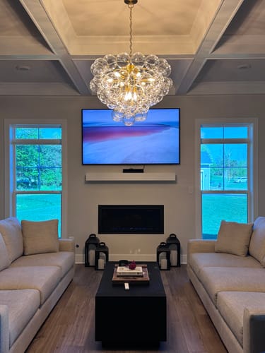 Customer photo review of Stunning 9-Light Glass Ball Cluster Bubble Chandelier