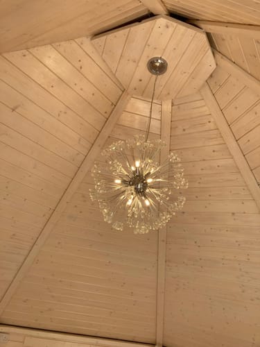 Customer photo review of 9-Light Crystal Dandelion Chandelier