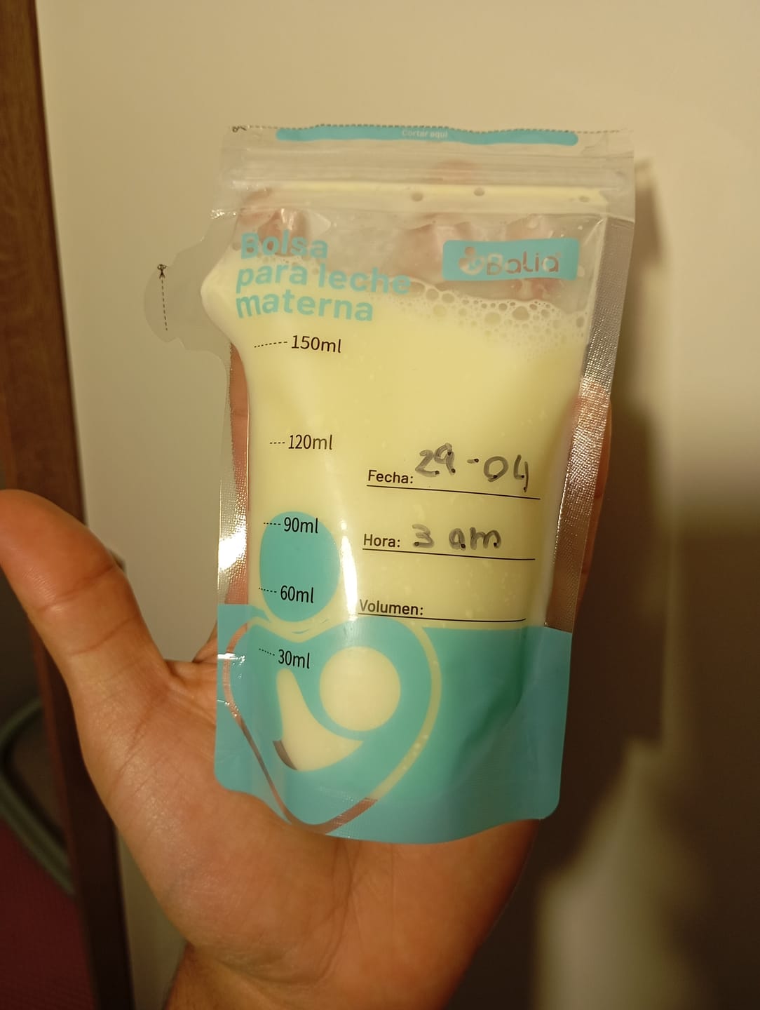 Customer photo review of Bolsa para leche materna 25un