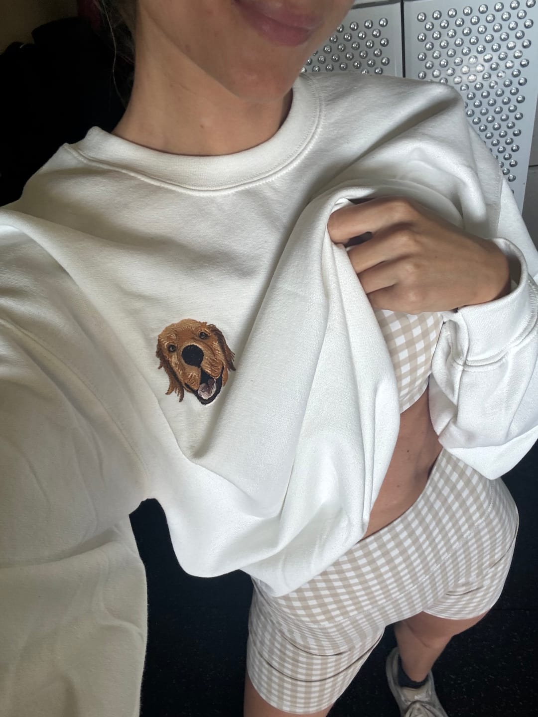 Customer photo review of Custom Embroidered Pet Crewneck