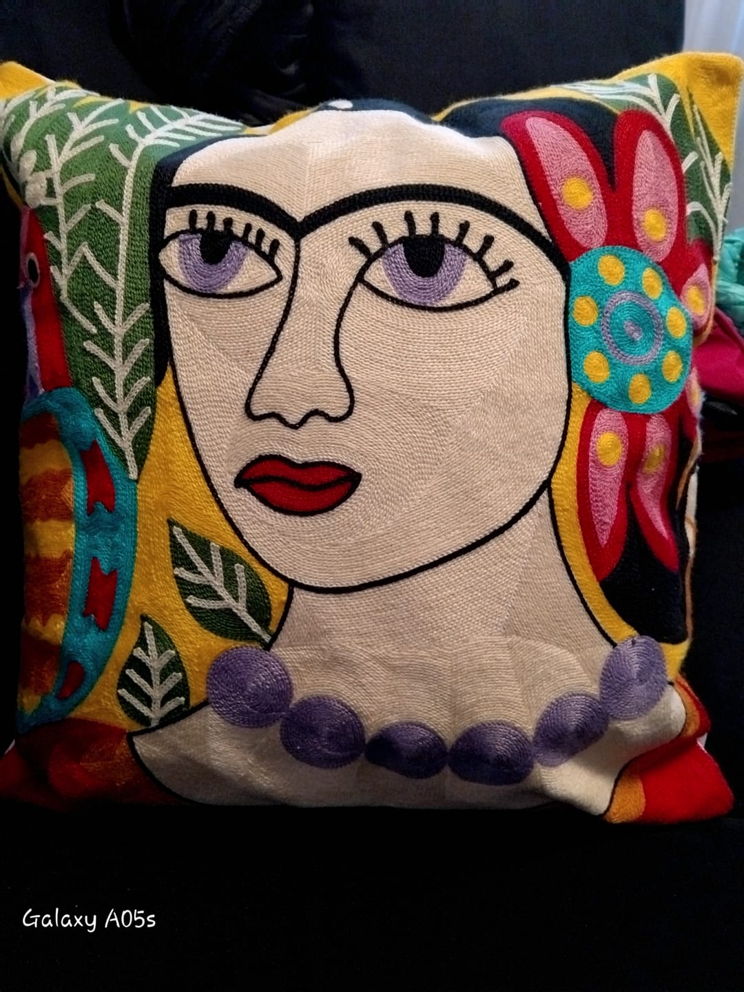 Customer photo review of Frida Kahlo Embroidery pillow Cases