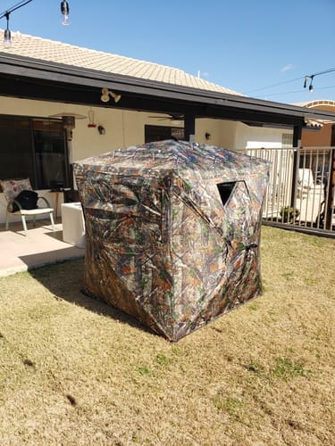 Customer photo review of VisX/VisMax 270 Degree 3 Full Panels See Through Hunting Blind 2 Sets Bundle