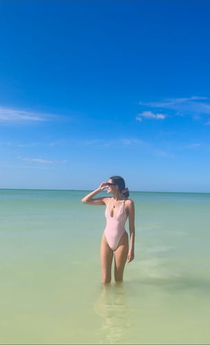 Customer photo review of Original Cut Swimsuit (Baby Pink)