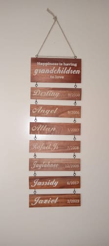 Customer photo review of Personalized Grandkids Hanging Sign (Engraved) Family Keepsake