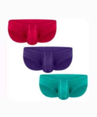 Customer photo review of Modal 0in Low-Rise Bikini Briefs No Fly 3pk Emerald/Purple/Red