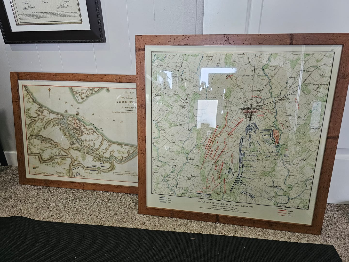 Customer photo review of Old Map of the Battle of Gettysburg in 1900 by Julius Bien - North vs. South, Confederacy vs. Union Civil War Chart