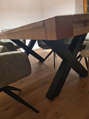 Customer photo review of Extra stabile X-Tischbeine 100x100 | Made in Germany