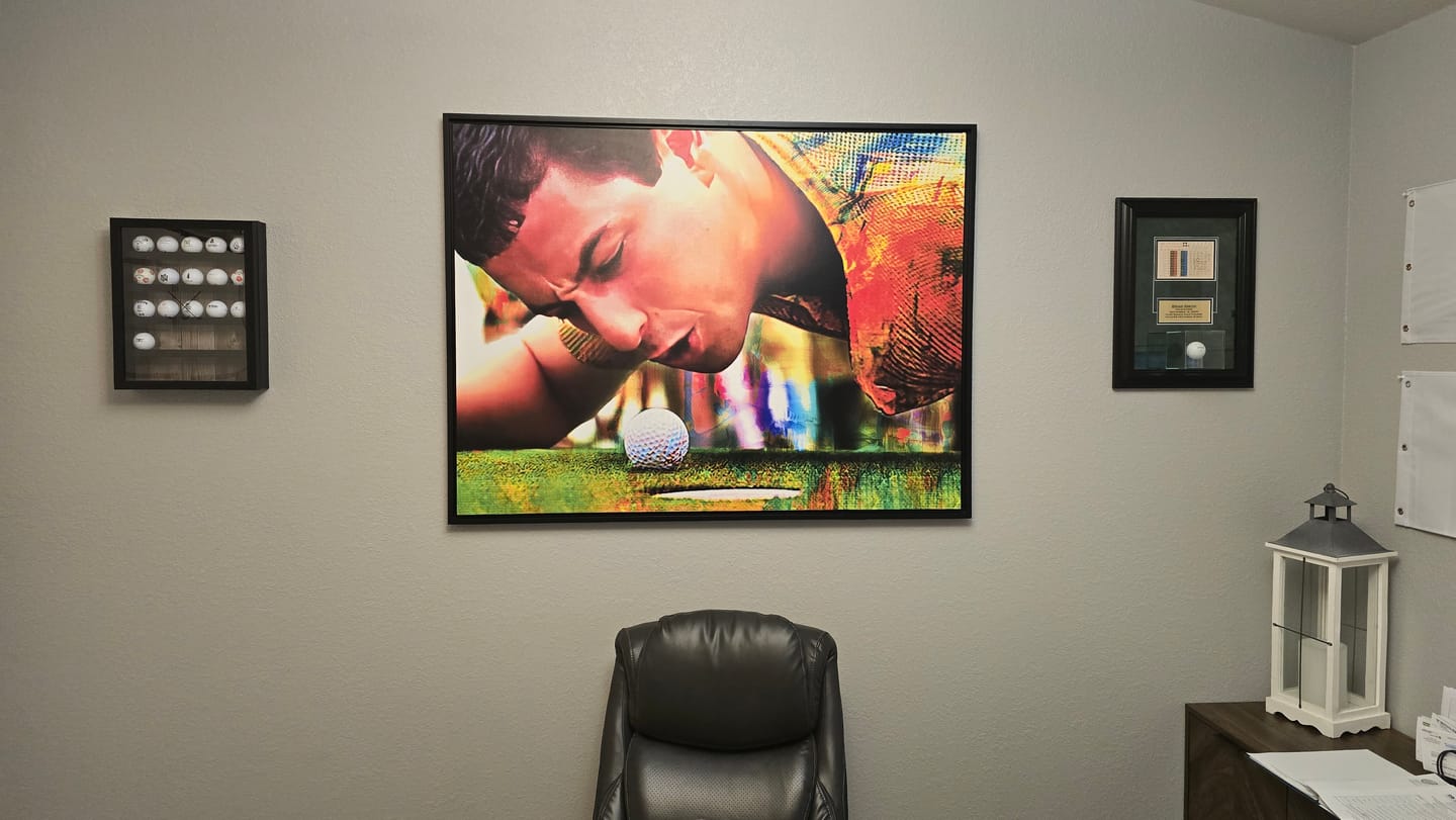Customer photo review of Happy Gilmore Wall Art