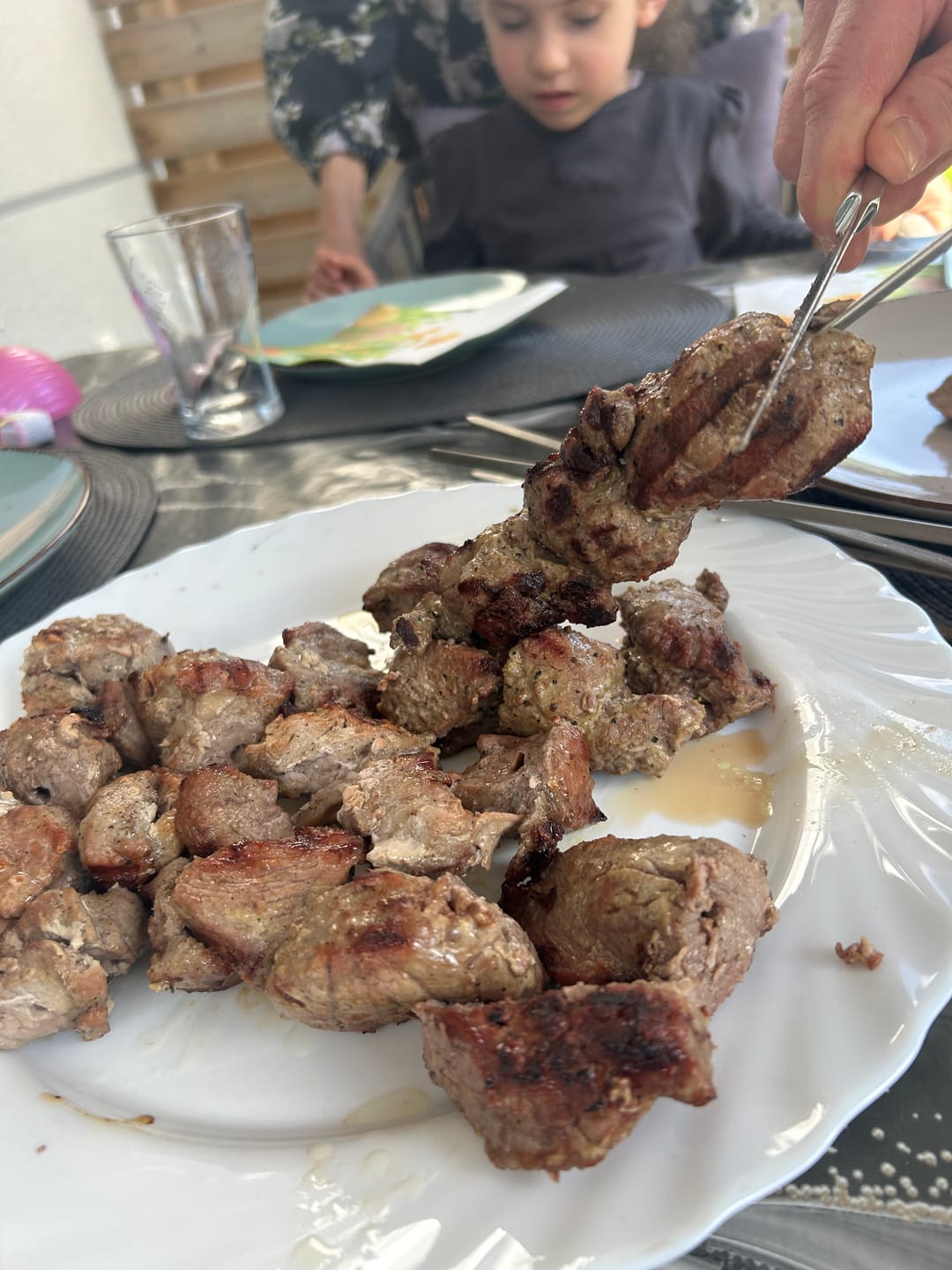 Customer photo review of Lamm-Schaschlik Knoblauch-Pfeffer – würzig mariniert aus der Keule | mySchaschlik