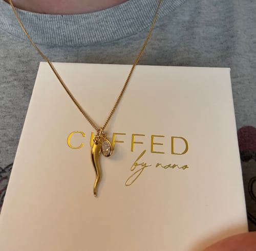 Customer photo review of rowan charm necklace