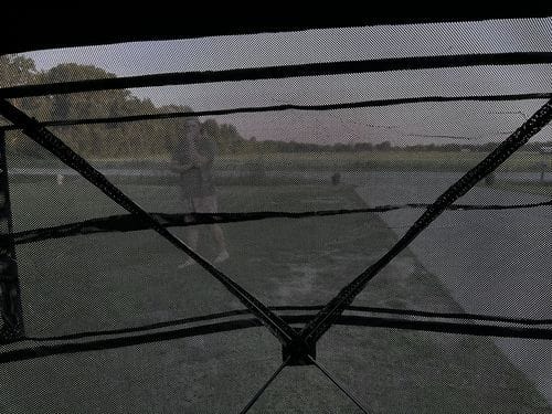 Customer photo review of VisX/VisMax See Through Hunting Blind and 360° Swivel Adjustable Height Hunting Chair Bundle