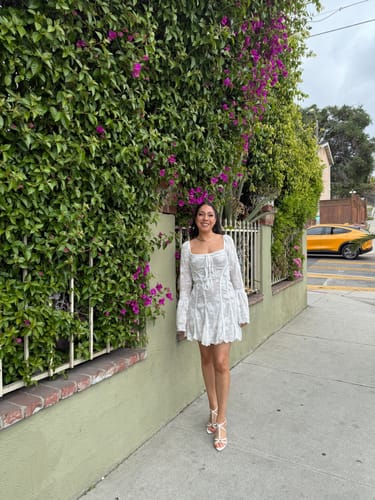 Customer photo review of Anissa Vintage Lace Mini Dress