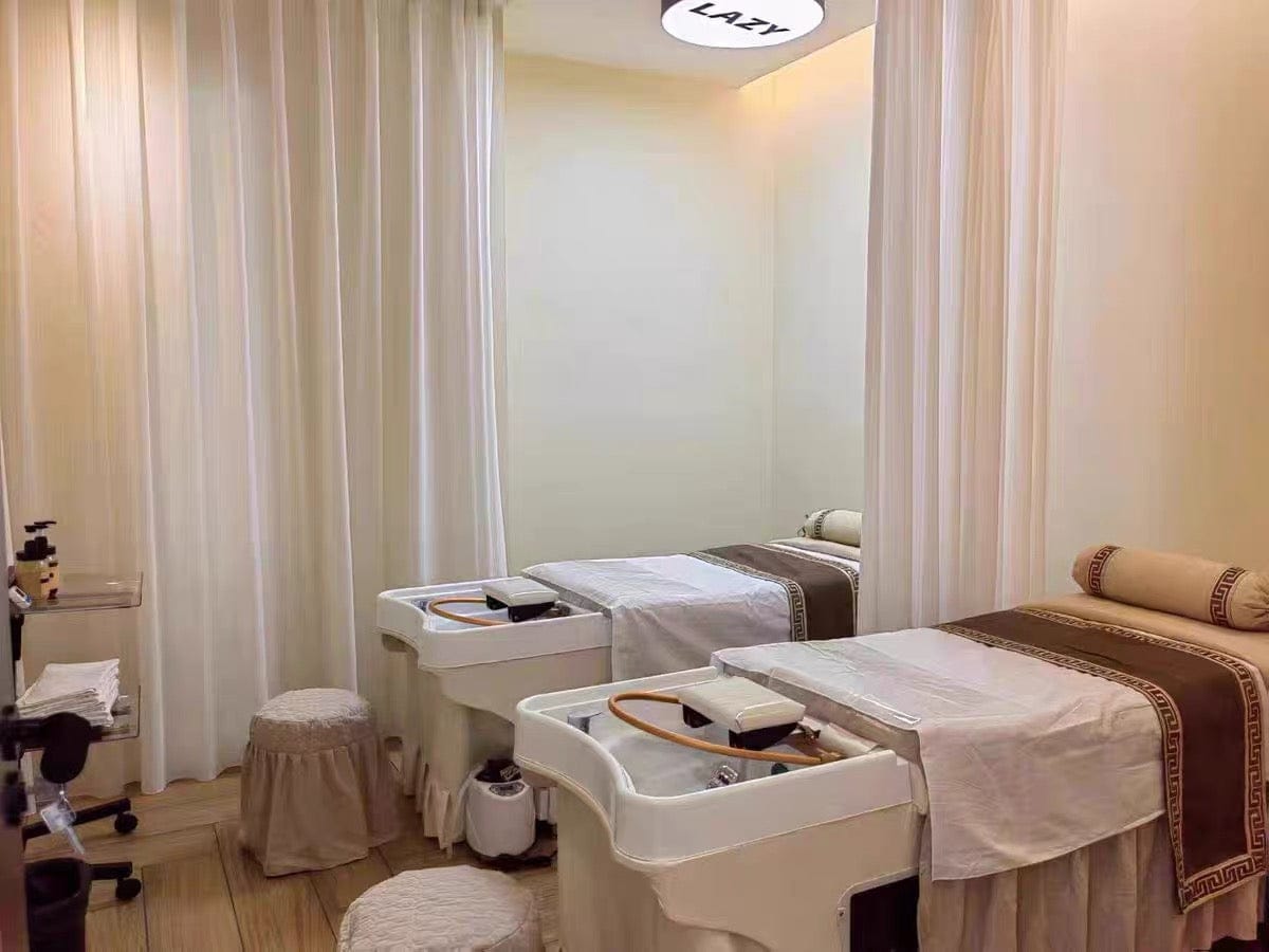 Customer photo review of Plumbed Full Body Head Spa Shampoo Bed XTY-73
