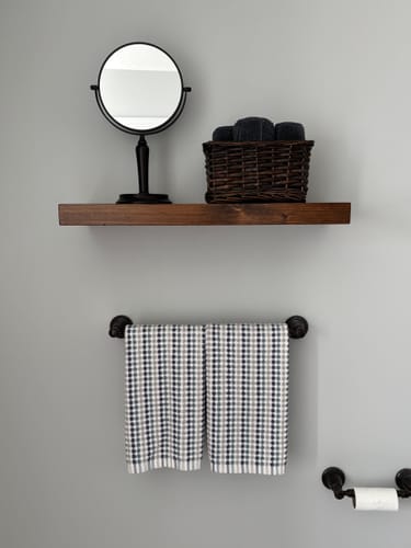 Customer photo review of Rustic Floating Shelves