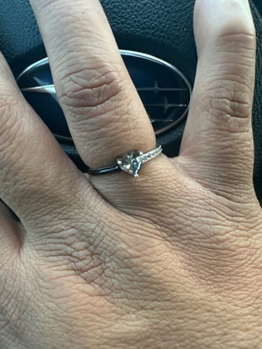 Customer photo review of Love Me Until I'm Me Again Black Heart-Cut Half Enamel Ring