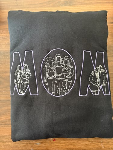 Customer photo review of Mom Custom Embroidered Photo Hoodie