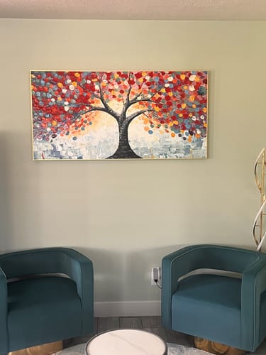 Customer photo review of Colorful Tree Textured Painting Canvas #TP008