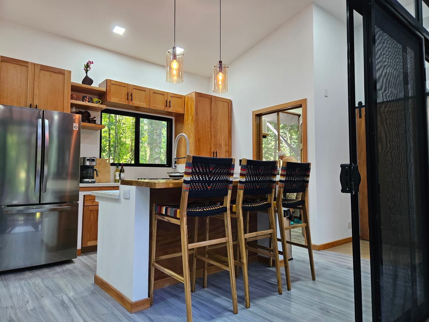 Customer photo review of Chontales Barstool with Backrest | San Geronimo Pattern