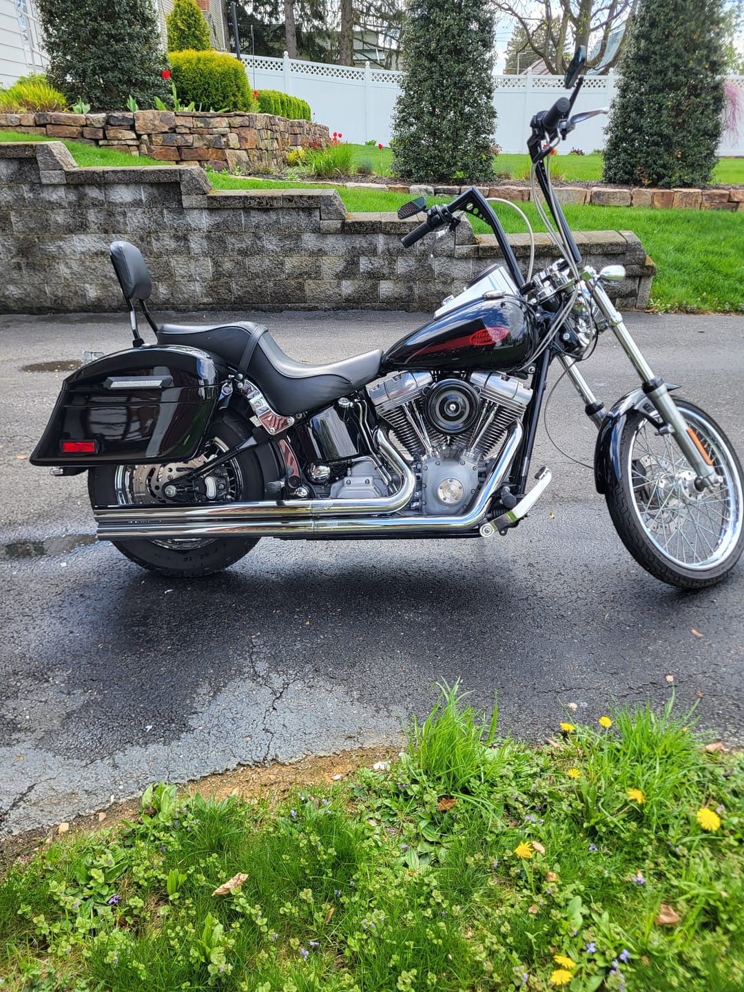 Customer photo review of 44L - Lamellar Stallion Extra Large Painted Motorcycle Hard Saddlebags for Harley Softail Standard FXST/I