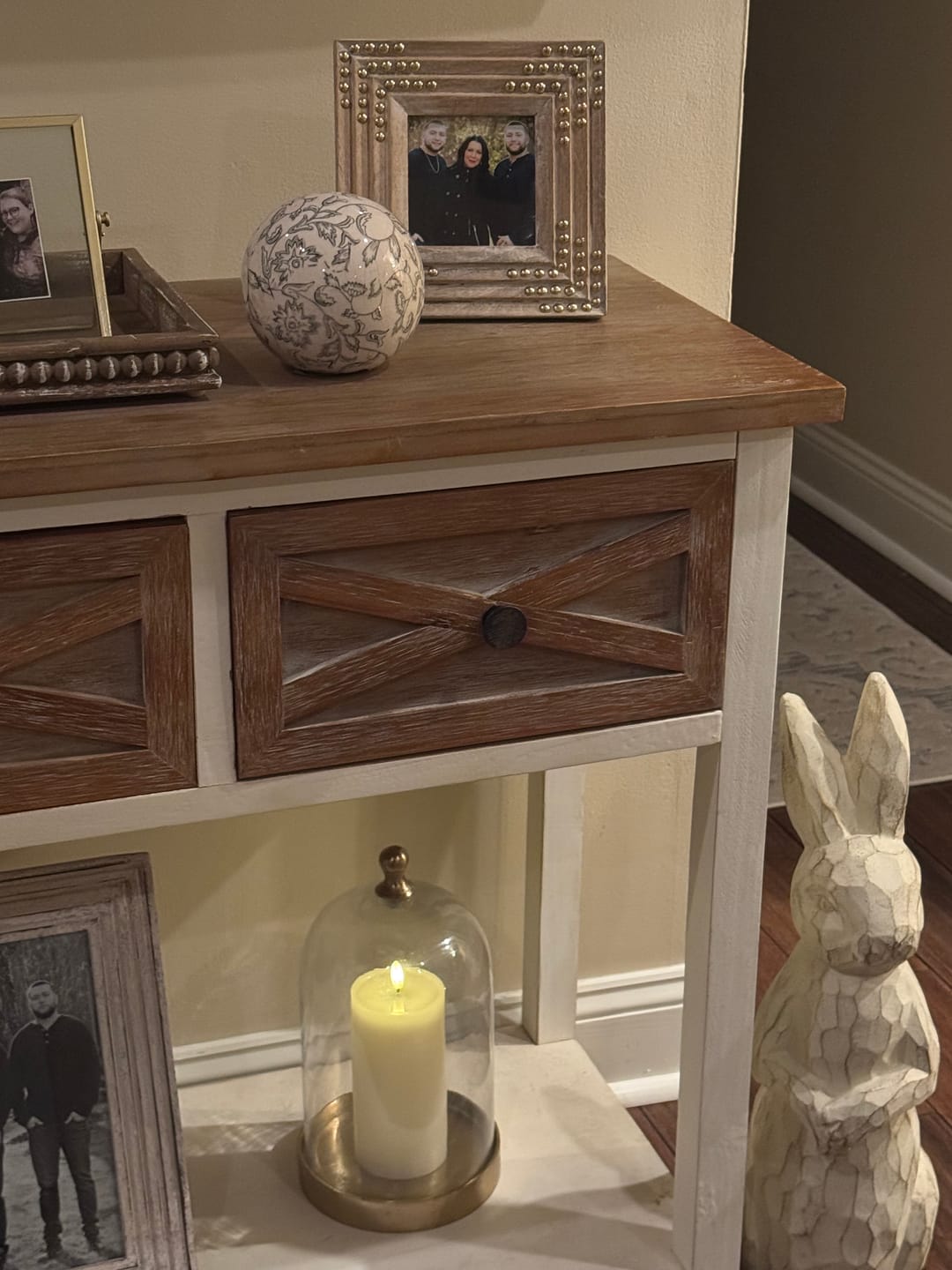 Customer photo review of Textured Ivory Melting Effect Flameless Candle