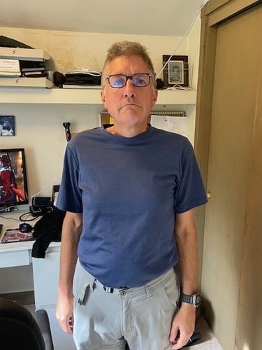 Customer photo review of Endurance Tee - Blue Horizon