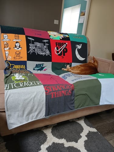 Customer photo review of Classic T-Shirt Blanket