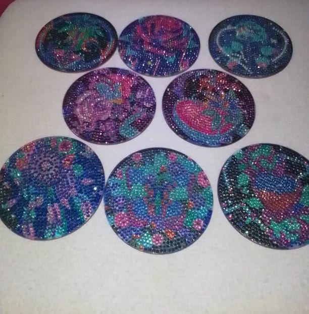 Customer photo review of 8Pcs DIY Diamond Painting Coasters Assortment Part 2