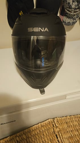 Customer photo review of SENA Stryker Full Face Helmet With Mesh Intercom Matte Black - Built In Bluetooth Helmet