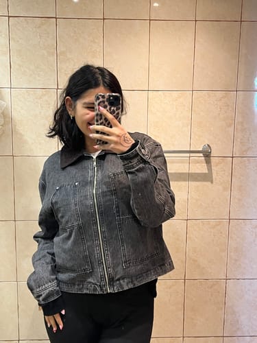 Customer photo review of CHAQUETA CAZADORA VINTAGE NEGRA